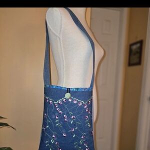 New Handmade Upcycled Denim Purse.10 X 13"